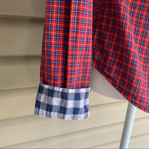 •Abercrombie & Fitch• Red & Blue Plaid Button Down Blouse - Size Small - Picture 5 of 8